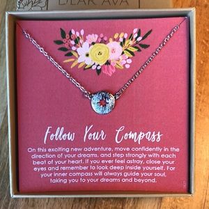 Dear Ava “Follow your Compass” silver necklace